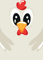 an invitation or poster template for a children's party or birthday with an animal design, namely a rooster design