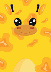 an invitation or poster template for a children's party or birthday with an animal design, namely a giraffe design