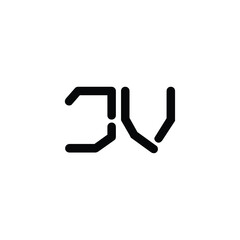 JV monogram logo design letter text name symbol monochrome logotype alphabet character simple logo