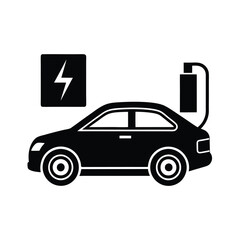 Electric Car Battery Charging Animation ev eco flat