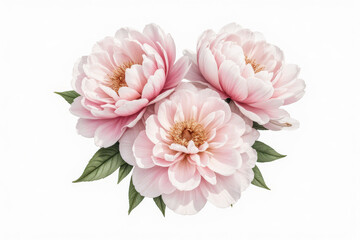 Obraz premium Hand drawn watercolor bouquet of peonies, representing soft and lush beauty
