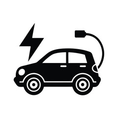 Naklejka premium Electric Car Charging Station Icon Set ev eco plug