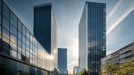 Fototapeta premium Modern skyscrapers in the city center