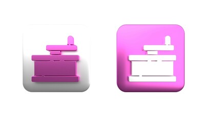 Colorful Manual grinder icon isolated on white background. Square button. 3D render illustration
