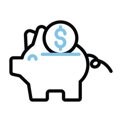 Piggy Banking Color line icon , vector, pixel perfect, illustrator file 
