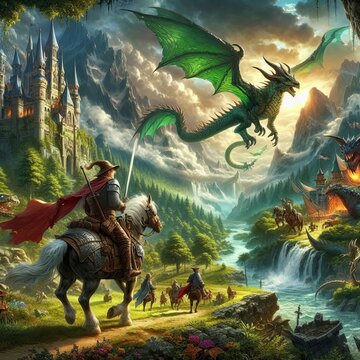 Fantasy Quest An adventurer in a rich detailed fantasy world com