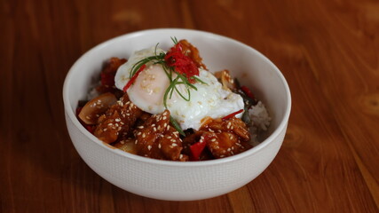 ricebowl chicken teriyaki with vegetables