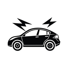 Sleek Electric Car Silhouette in Motion road icon 