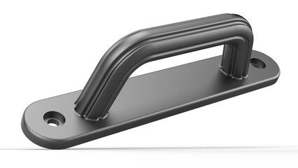 Metallic Grey Grooved Handle. Isolated. White background. 3d render