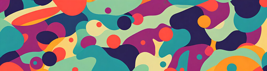 illustrazione sfondo con elementi astratti e motivi geometrici a tema surreale