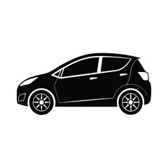 Fototapeta premium Sleek Electric Car. Side Profile Silhouette EV eco
