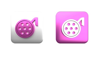 Colorful Surgery lamp icon isolated on white background. Square button. 3D render illustration