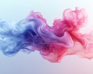 Abstract swirling pastel blue and pink fabric.