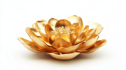 A stunning golden lotus flower symbolizing beauty and tranquility.