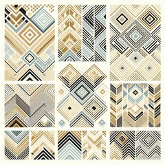 Geometric patterns such as chevrons herringbone and hexagons