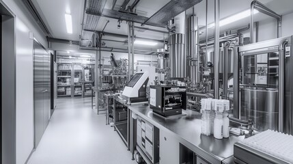 Capsules scatter from a machine, showcasing vibrant colors in a modern manufacturing facility during the late afternoon