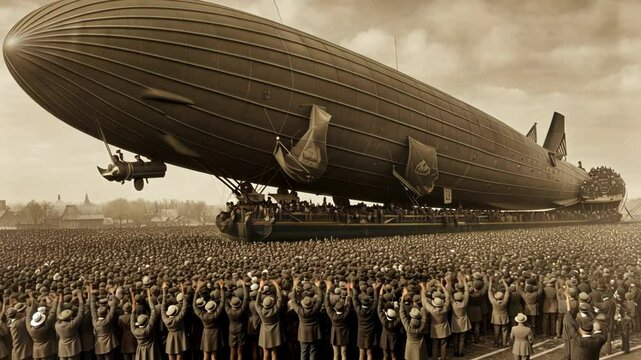 Airship Wonders of the Victorian Age: A Crowd Gathers