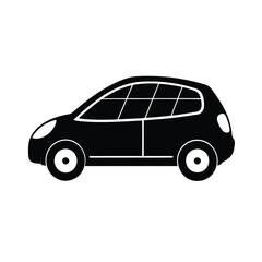 Eco-Friendly Solar Electric Car Silhouette flat   