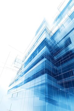 Architectural blueprint of a modern office building