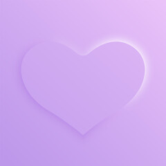 Single Purple heart on a gradient background. Elegant, glowing design symbolizing love and intimacy. Perfect for romantic themes or Valentine's Day