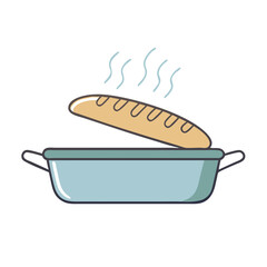 bread rising in pan icon, bread rising in pan vector illustration-simple illustration of bread rising in pan, perfect for bread rising in pan logos and icons