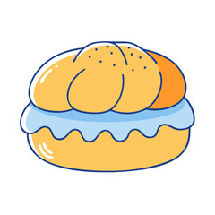 brioche bun icon, brioche bun vector illustration-simple illustration of brioche bun, perfect for brioche bun logos and icons