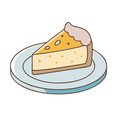 cheesecake slice icon, cheesecake slice vector illustration-simple illustration of cheesecake slice, perfect for cheesecake slice logos and icons