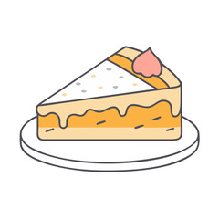 cheesecake slice icon, cheesecake slice vector illustration-simple illustration of cheesecake slice, perfect for cheesecake slice logos and icons