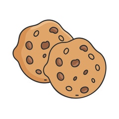 chocolate chip cookies icon, chocolate chip cookies vector illustration-simple illustration of chocolate chip cookies, perfect for chocolate chip cookies logos and icons