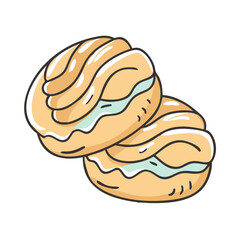 choux pastry icon, choux pastry vector illustration-simple illustration of choux pastry, perfect for choux pastry logos and icons