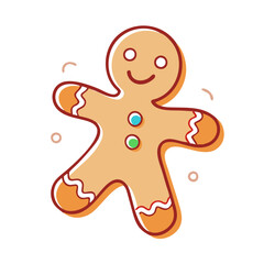 Obraz premium gingerbread man icon, gingerbread man vector illustration-simple illustration of gingerbread man, perfect for gingerbread man logos and icons