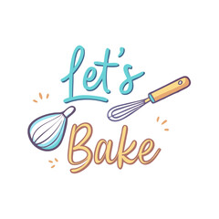 let s bake text with flour and whisk icon