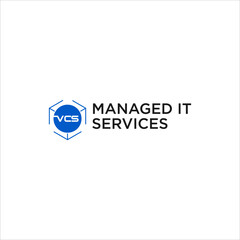 manage IT service logo. initial VCS design vector