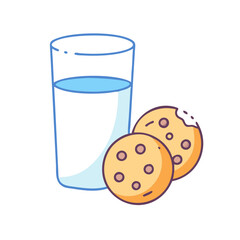 milk and cookies icon, milk and cookies vector illustration-simple illustration of milk and cookies, perfect for milk and cookies logos and icons
