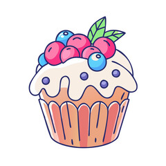 muffin with berries icon, muffin with berries vector illustration-simple illustration of muffin with berries, perfect for muffin with berries logos and icons