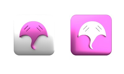 Colorful Stingray icon isolated on white background. Square button. 3D render illustration