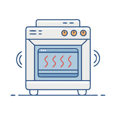 oven preheating icon, oven preheating vector illustration-simple illustration of oven preheating, perfect for oven preheating logos and icons