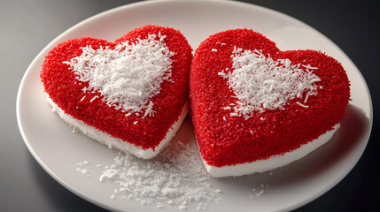 Fototapeta premium two hearts on a plate