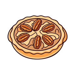 pecan pie icon, pecan pie vector illustration-simple illustration of pecan pie, perfect for pecan pie logos and icons