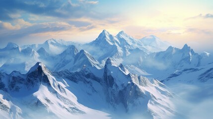 Obraz premium A photo of a majestic mountain range in winter