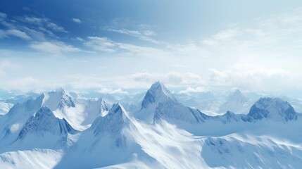 Naklejka premium A photo of a majestic mountain range in winter