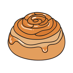 sticky bun icon, sticky bun vector illustration-simple illustration of sticky bun, perfect for sticky bun logos and icons