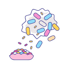 sugar sprinkles icon, sugar sprinkles vector illustration-simple illustration of sugar sprinkles, perfect for sugar sprinkles logos and icons