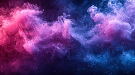 Fototapeta premium A vibrant cosmic cloud of pink and blue interstellar dust and nebulae. Ideal for backgrounds, posters, or album covers.