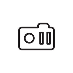 outline Camera icon representing photography or video recording. Perfect for tech interfaces, apps, and digital media. Clean, modern, and versatile vector design.