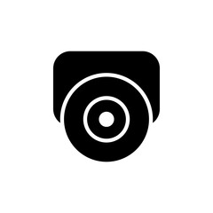 Round-shaped CCTV camera icon representing surveillance in a sleek, compact design. Ideal for security systems, tech apps, and monitoring interfaces. Clean and modern vector style.