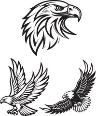 Obraz premium Vector illustration of a flying eagle, available for purchase at $1 USD, showcasing its majestic wingspan