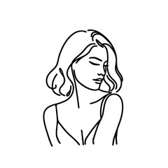 line art monoline oneline poster art design of beauty woman pose
