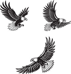 Fototapeta premium Vector illustration of a flying eagle, available for purchase at $1 USD, showcasing its majestic wingspan