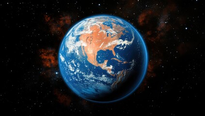 Obraz premium Majestic Earth: A Cosmic View of Our Blue Planet